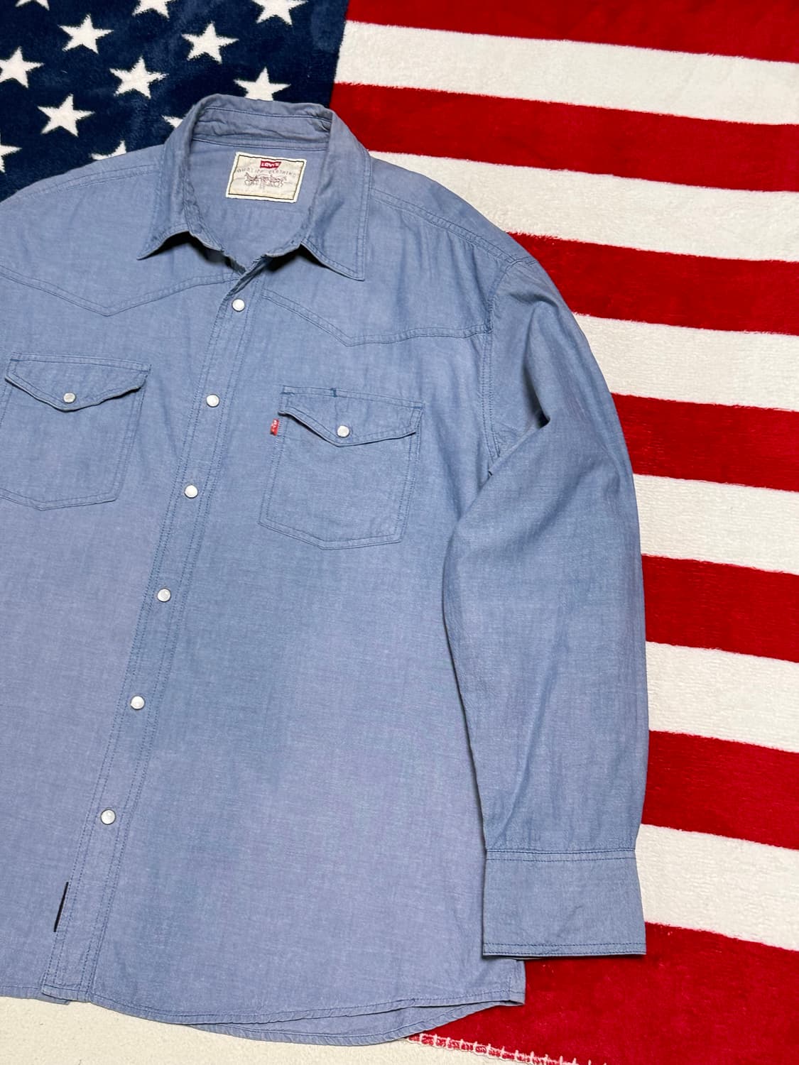 리바이스 샴브레이 웨스턴셔츠 Levi’s Western shirt 빈티지 상품이미지3