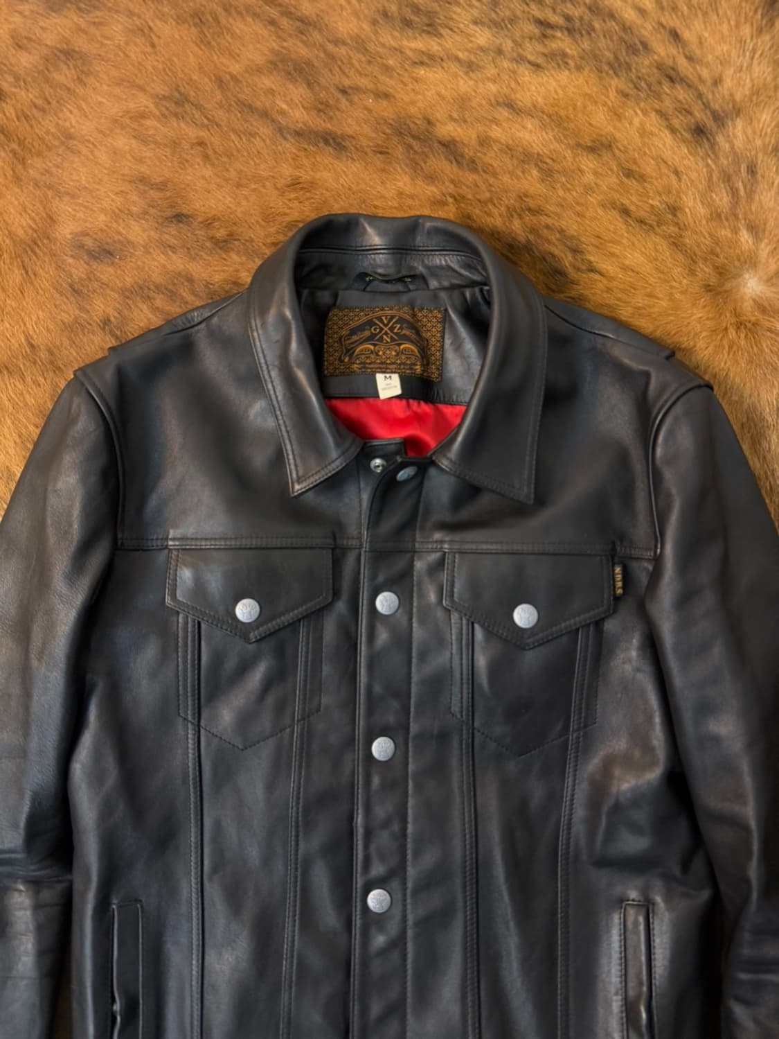 누드본즈 말가죽 트러커 레더 자켓  상품이미지3