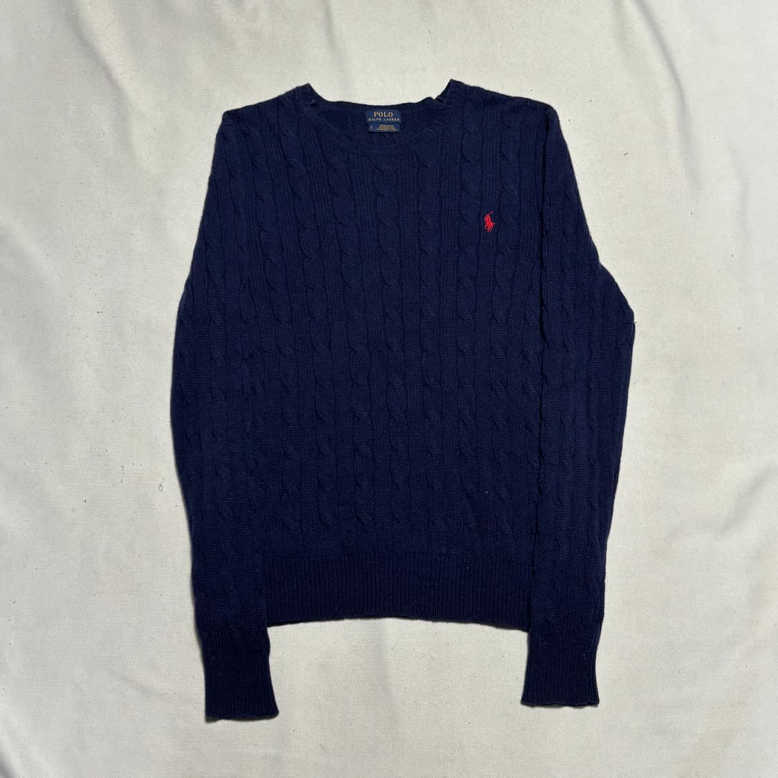 L 폴로릴프로렌 캐시미어 네이비 케이블 니트 상품이미지2