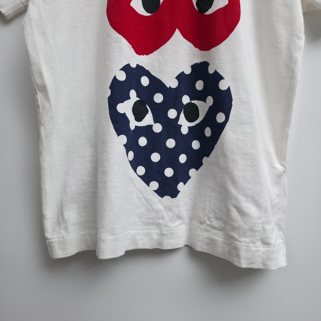 [M] 꼼데가르송 더블 폴카닷하트 티셔츠 상품이미지3