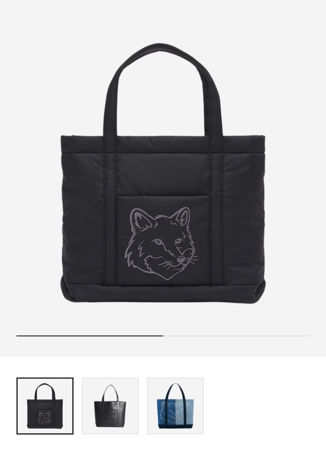 (새상품) 메종키츠네 폭스헤드 패딩 토트백 상품이미지1