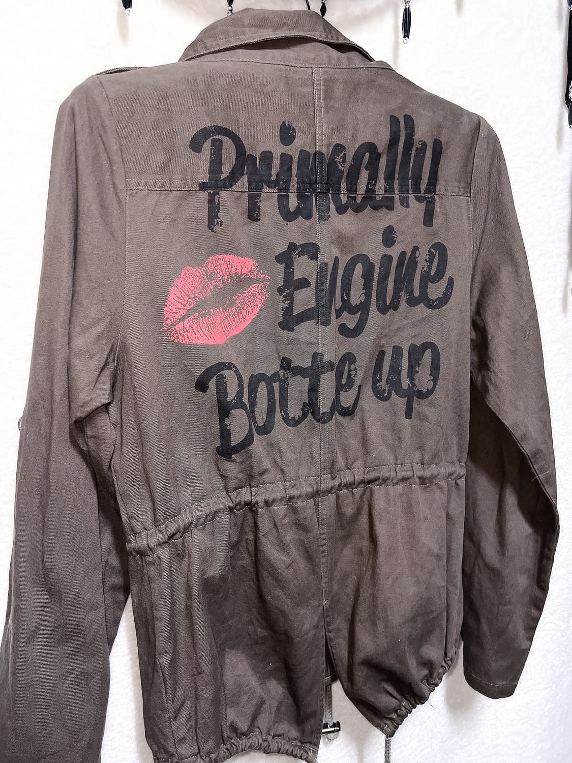 y2k 와투케 갸루 펑크 d.i.a 다이아깔 스트링 트임 견장 야상자켓 상품이미지10