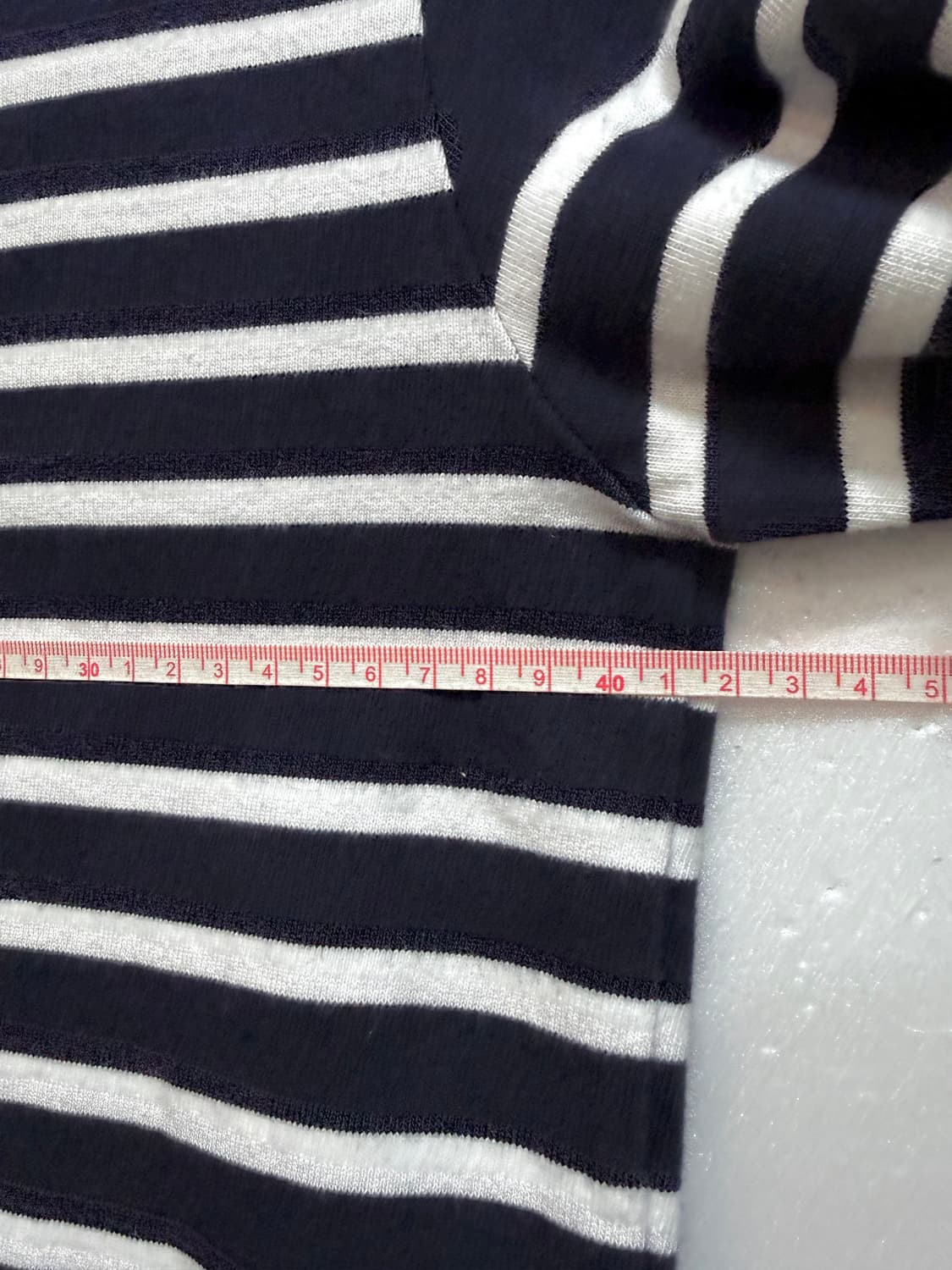 럭키슈에뜨 스트라이프 티셔츠 38( 55)단가라 긴팔 네이비 상품이미지7
