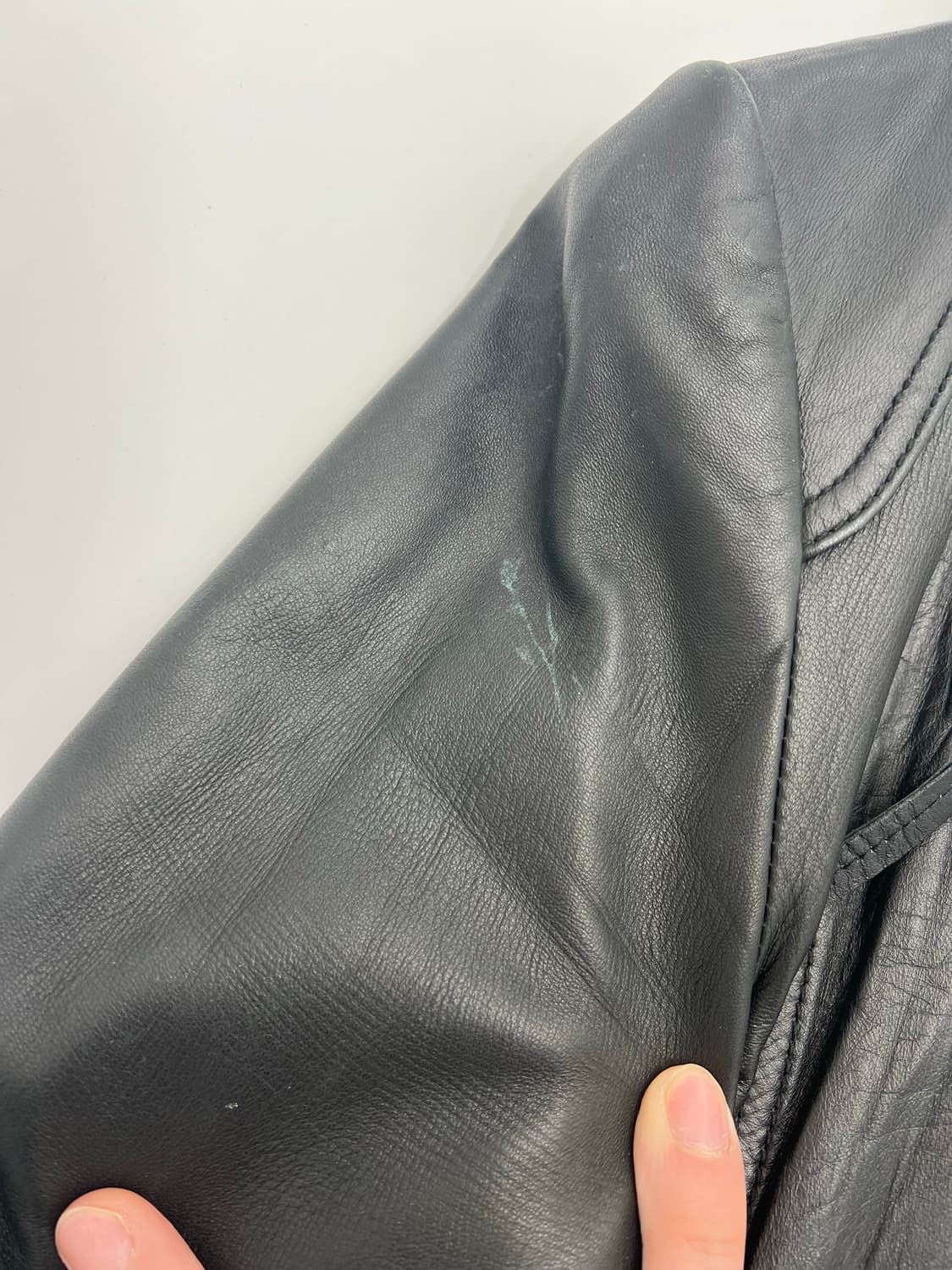 우먼 램스킨 비즈 디테일 레더 자켓 상품이미지6