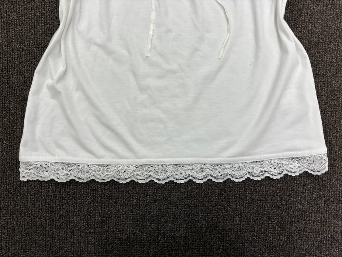 L)Japanese vintage 여성 레이스 디테일 화이트 나시 상품이미지3
