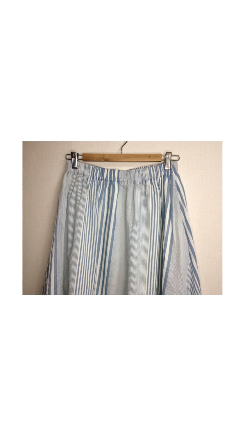 빈티지 블루 레이스 레이어드 미디 스커트 상품이미지2