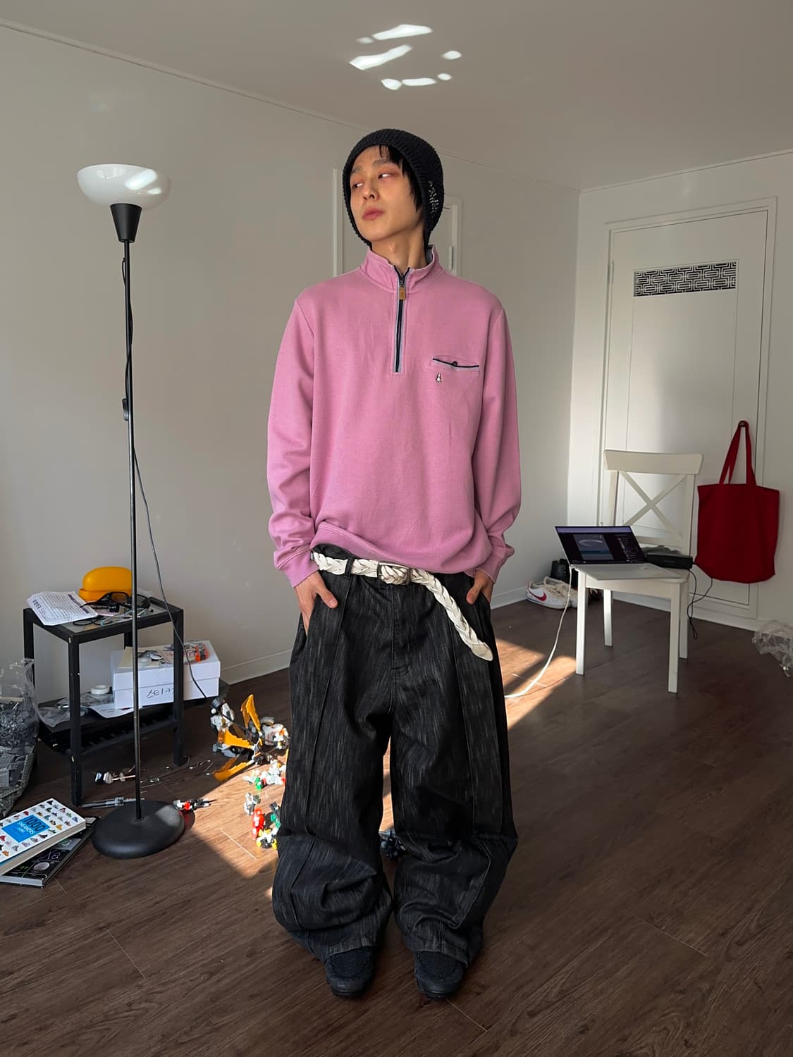 Hush Puppies 쿨톤핑크 하프 집업 니트 상품이미지5