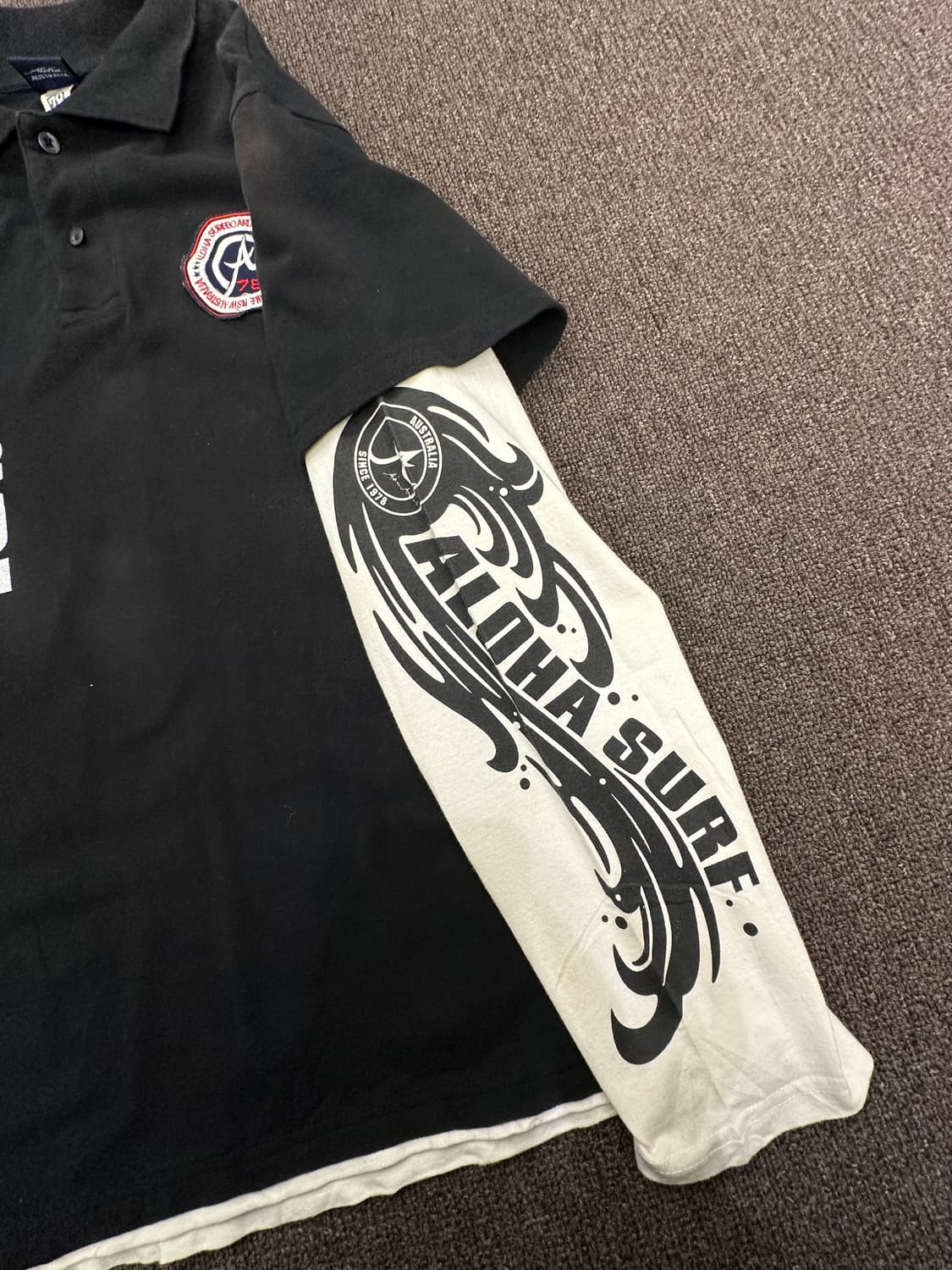 XL)Japanese vintage 그래픽 블랙 레이어드 긴팔 상품이미지4