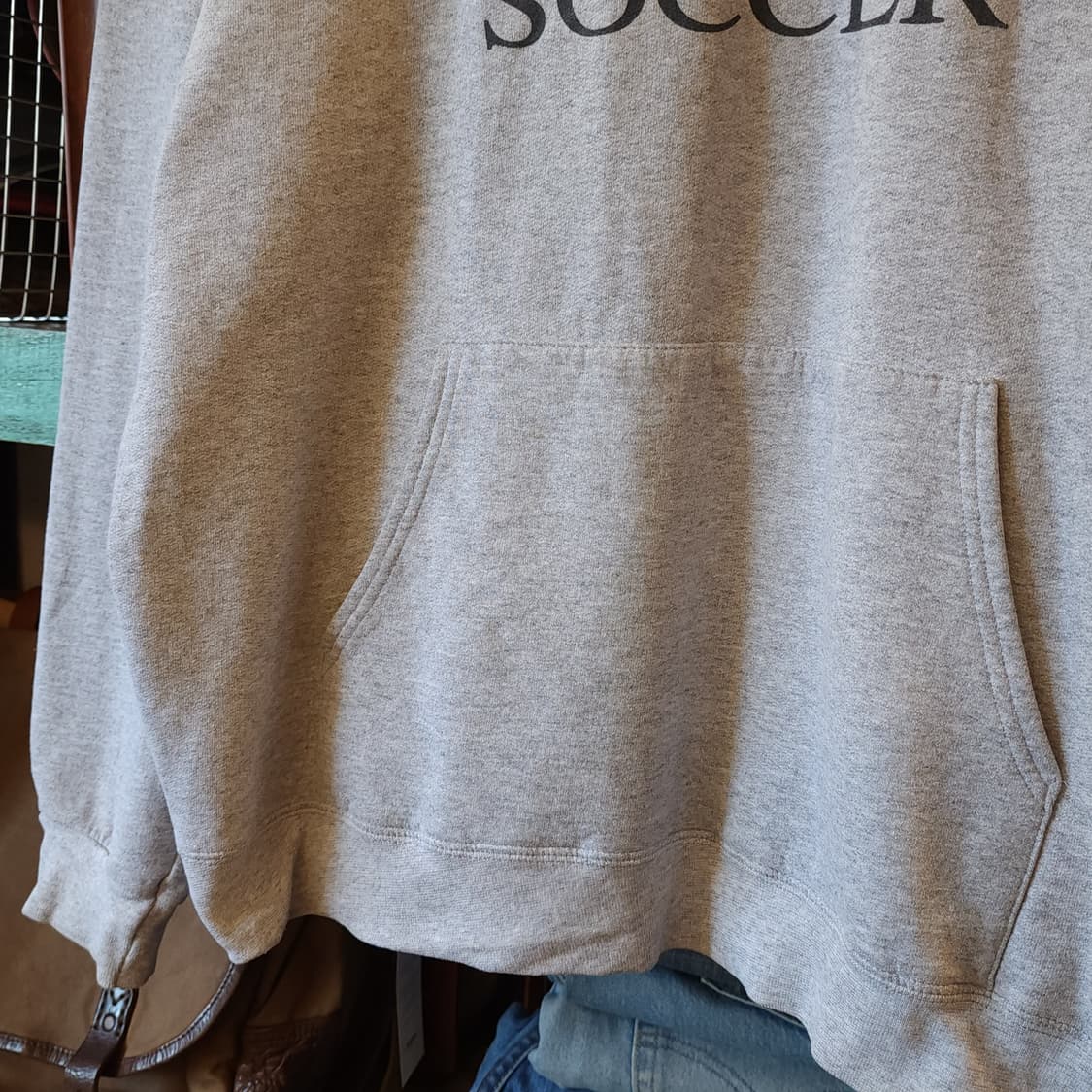90s 헤인즈 후드 스웻셔츠 그레이 레터링 빈티지 후드 L 상품이미지7