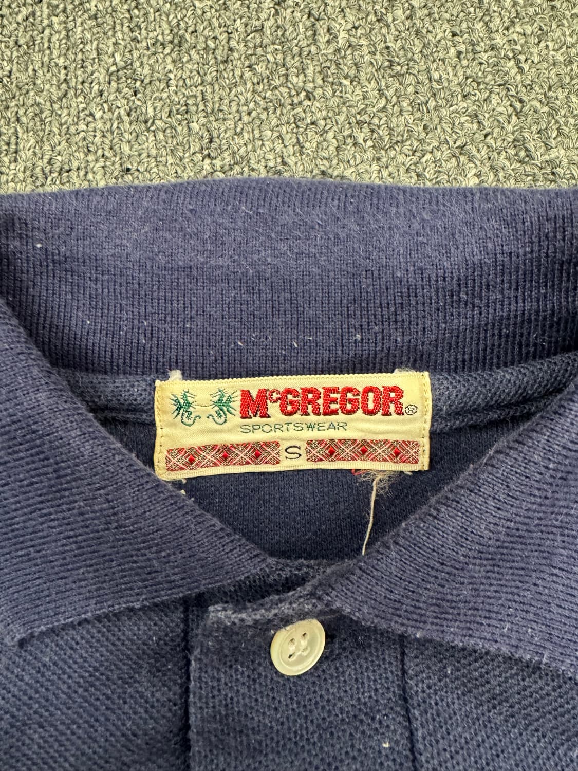 S)맥그리거 빈티지 네이비 롱슬리브 카라티 상품이미지3