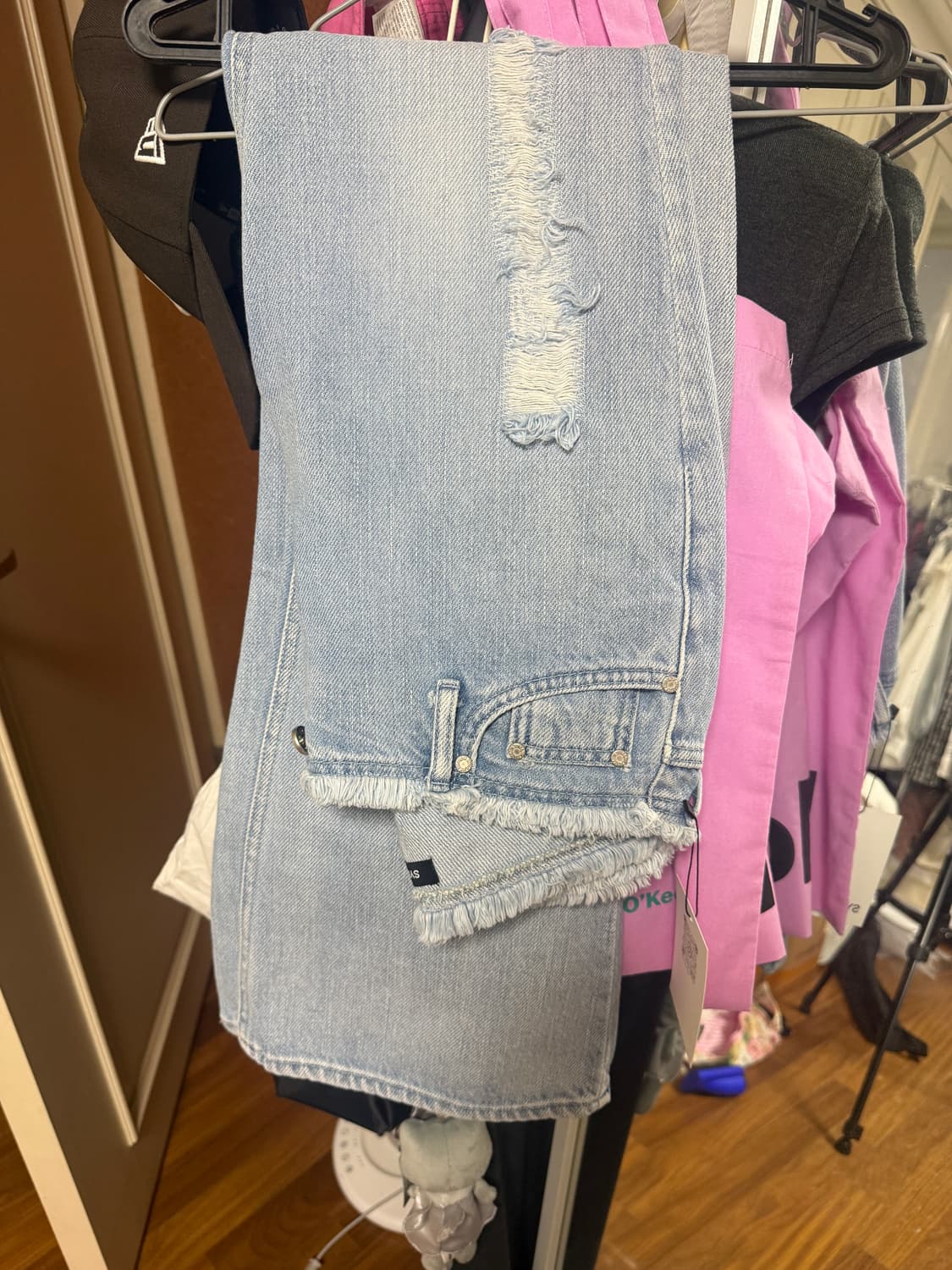 시너진 연청 데미지 부츠컷 청바지 상품이미지2