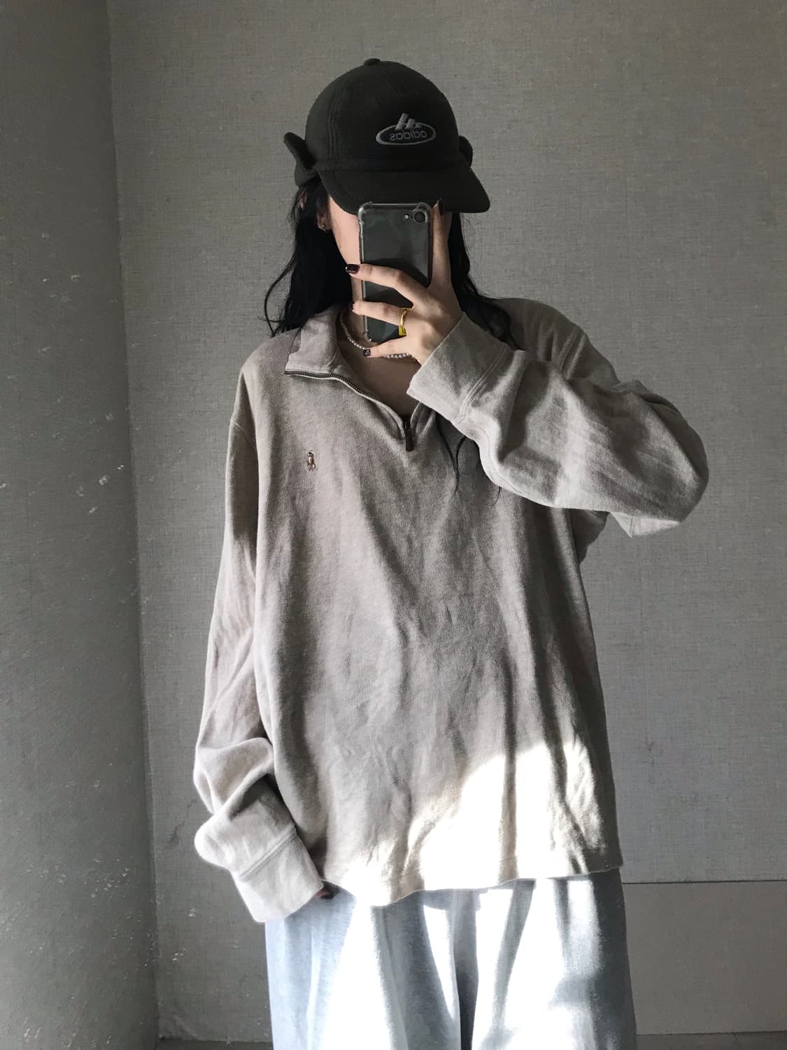 폴로 오트밀 오버핏 반집업 상품이미지5