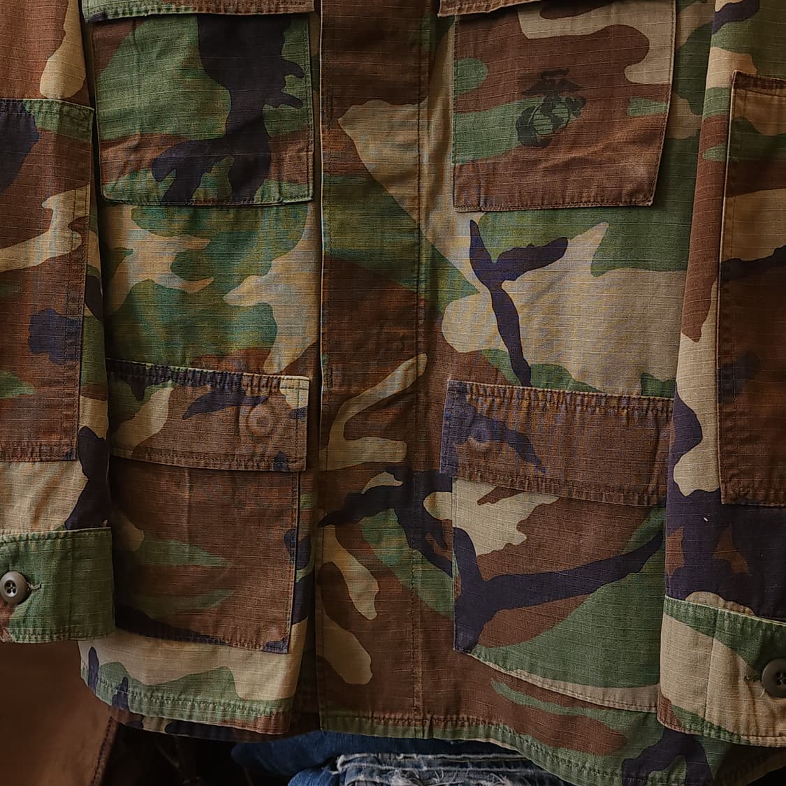 90s 미군 우드랜드 카모셔츠 BDU 미디움 레귤러 상품이미지8