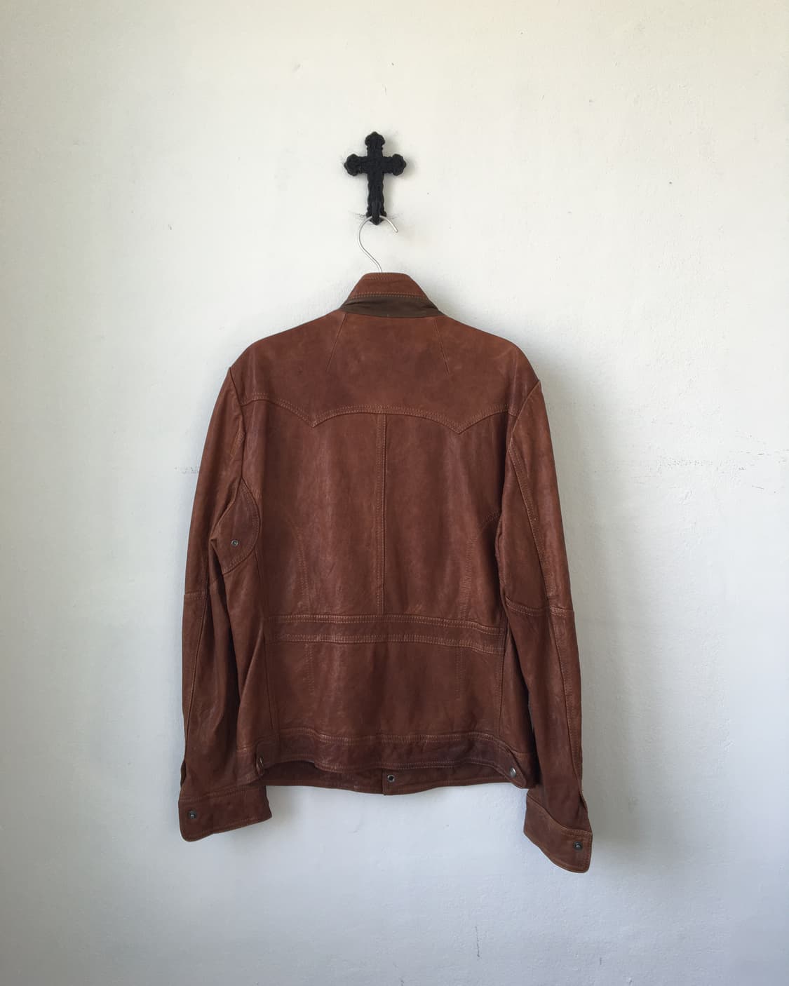 High neck multi pocket lamb leather jack 상품이미지2