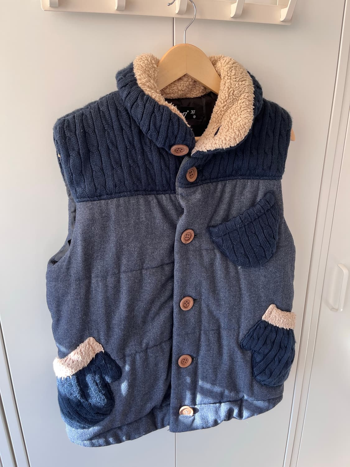 Up start 모리걸 장갑 주머니 니트 조끼 패딩 상품이미지7