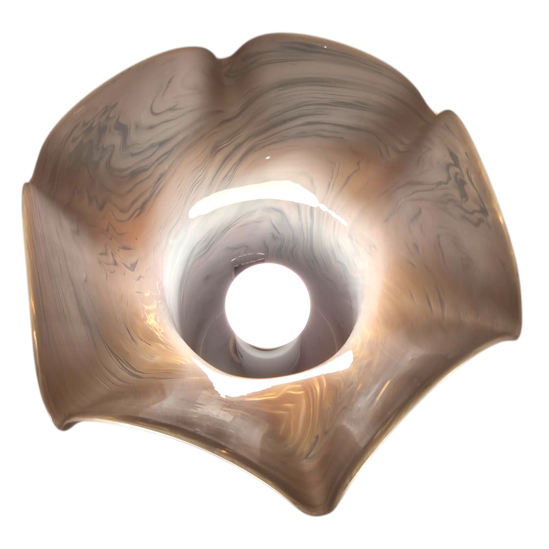 70s 이와타 아트글라스 꽃잎 마블 탁상 램프 상품이미지3