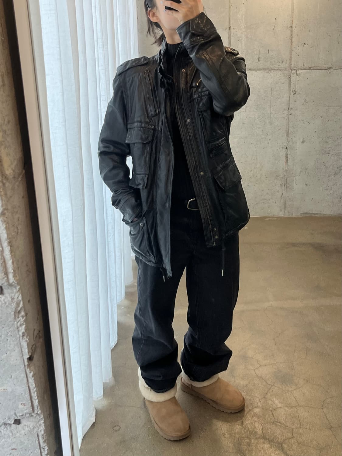 lambskin 천연 양가죽 자켓 블랙 상품이미지3