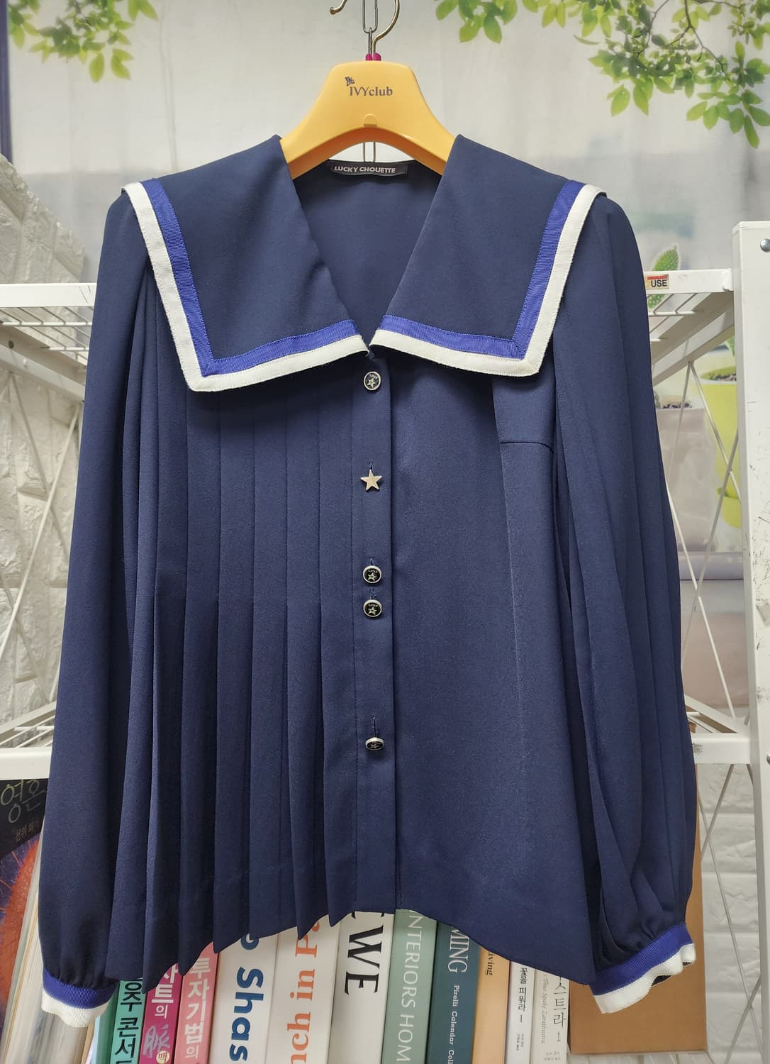 럭키슈에뜨 여성 블라우스 55~슬림66 봄~여름 세일러 블라우스 WM65 상품이미지1