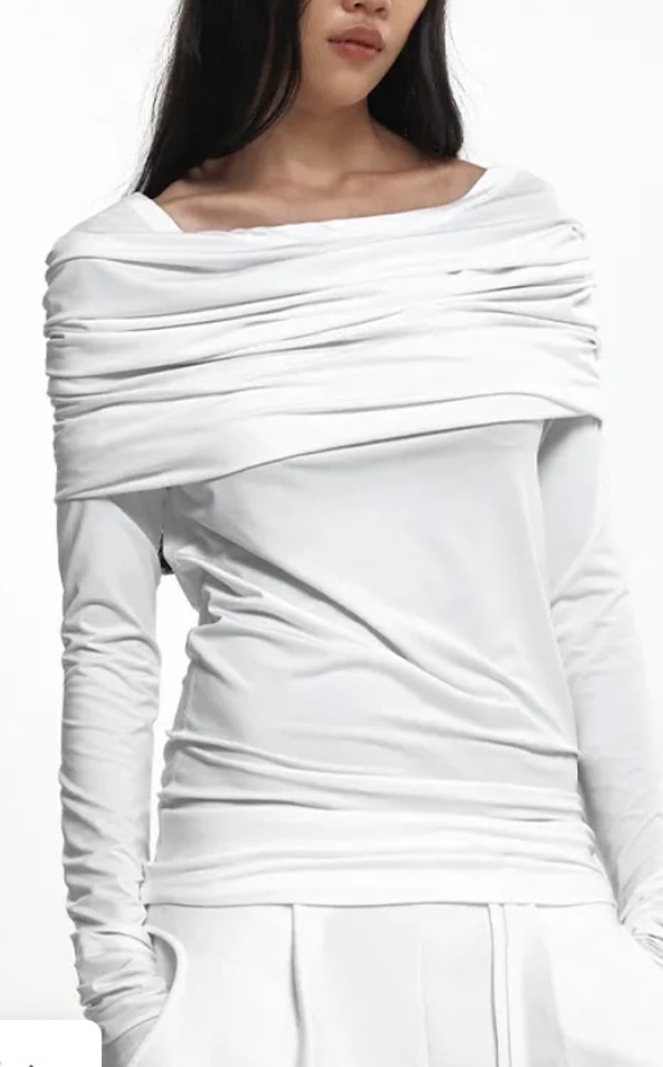 나체 2way 드레이핑 롱슬리브 아이보리 상품이미지1