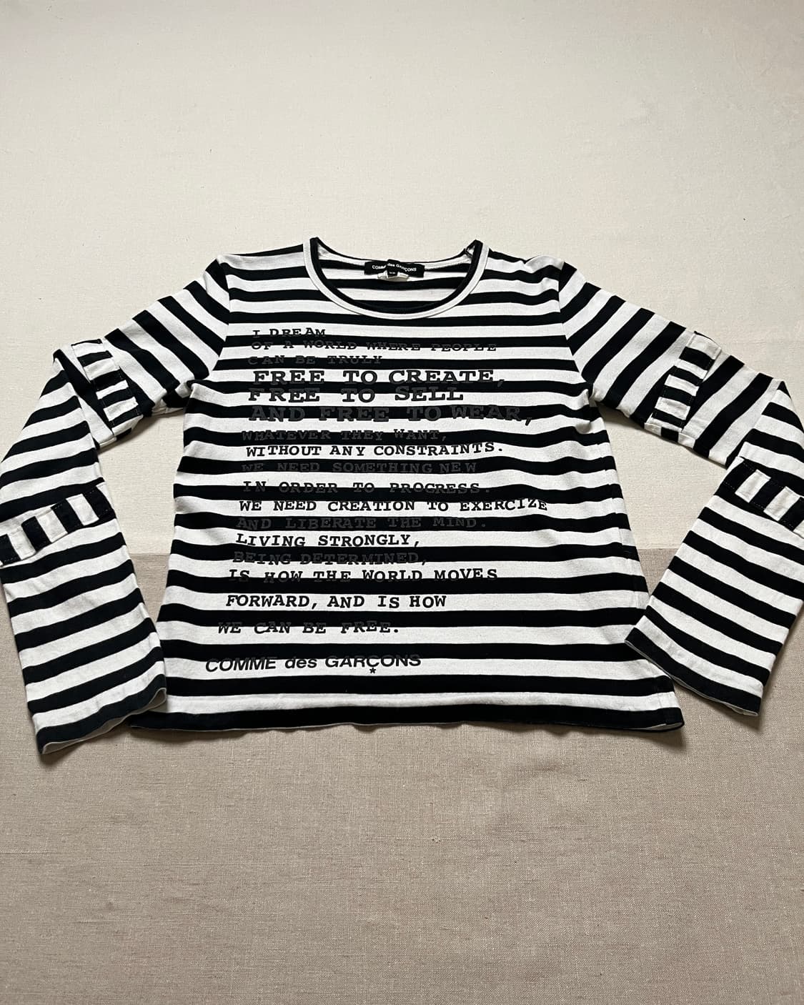 꼼데가르송 자유를 향한 시 스트라이프 티셔츠   상품이미지3