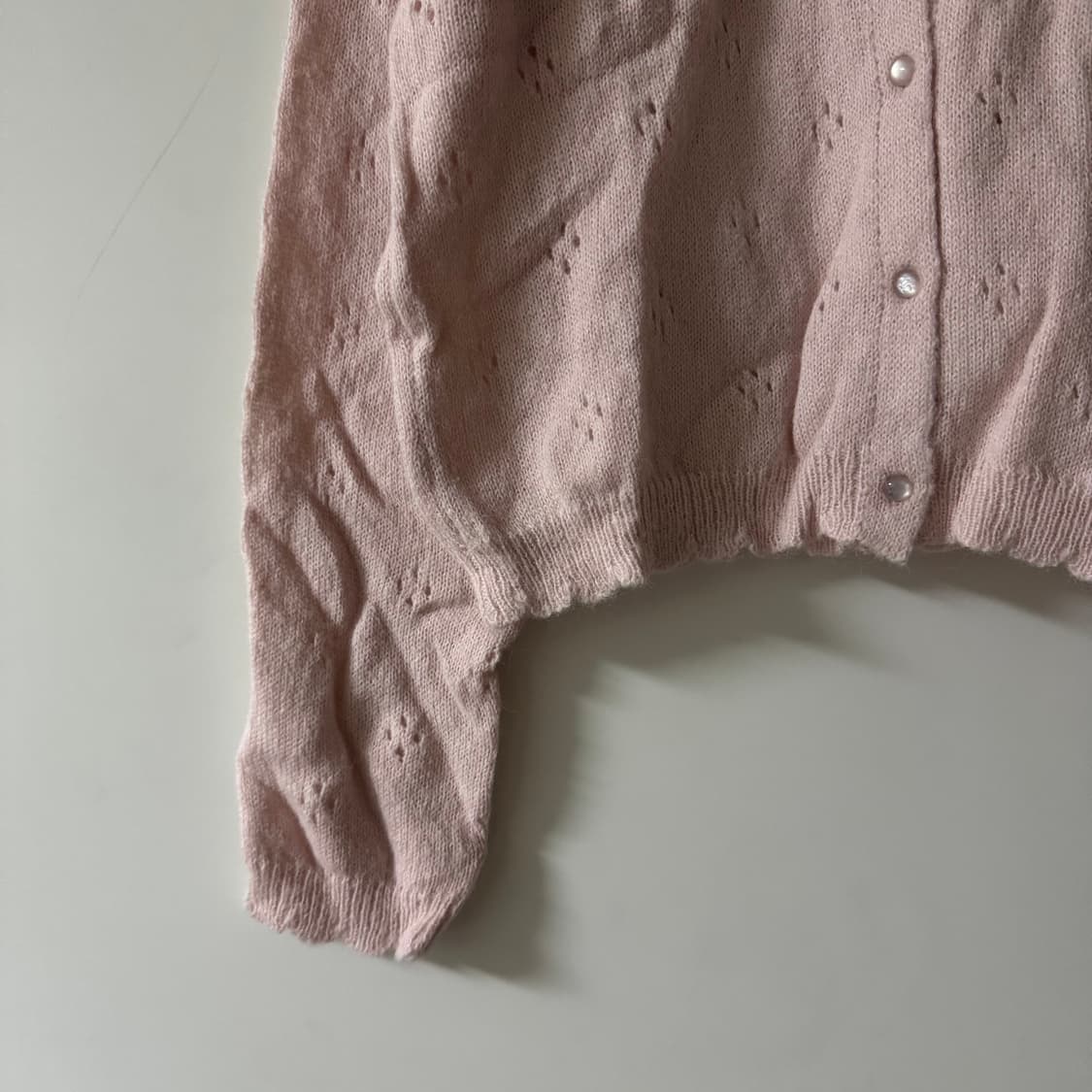 새상품 여자 펀칭 니트 후드집업 상품이미지2