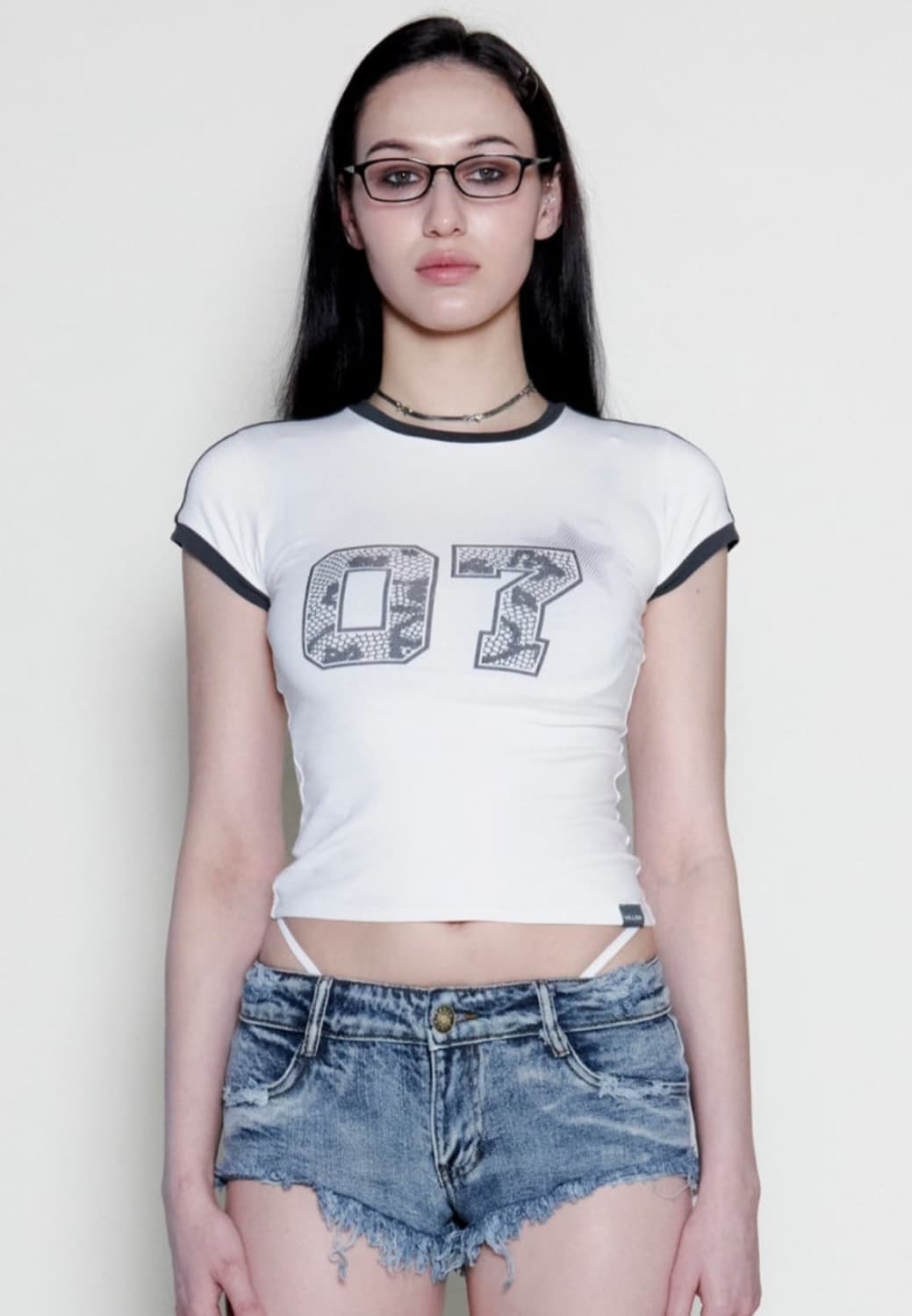 힐다 07스타 슬림티셔츠 화이트 링거티 상품이미지1