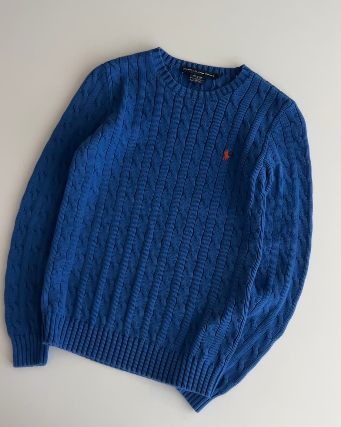 폴로 랄프로렌 우먼 블루 케이블 니트 M 상품이미지2
