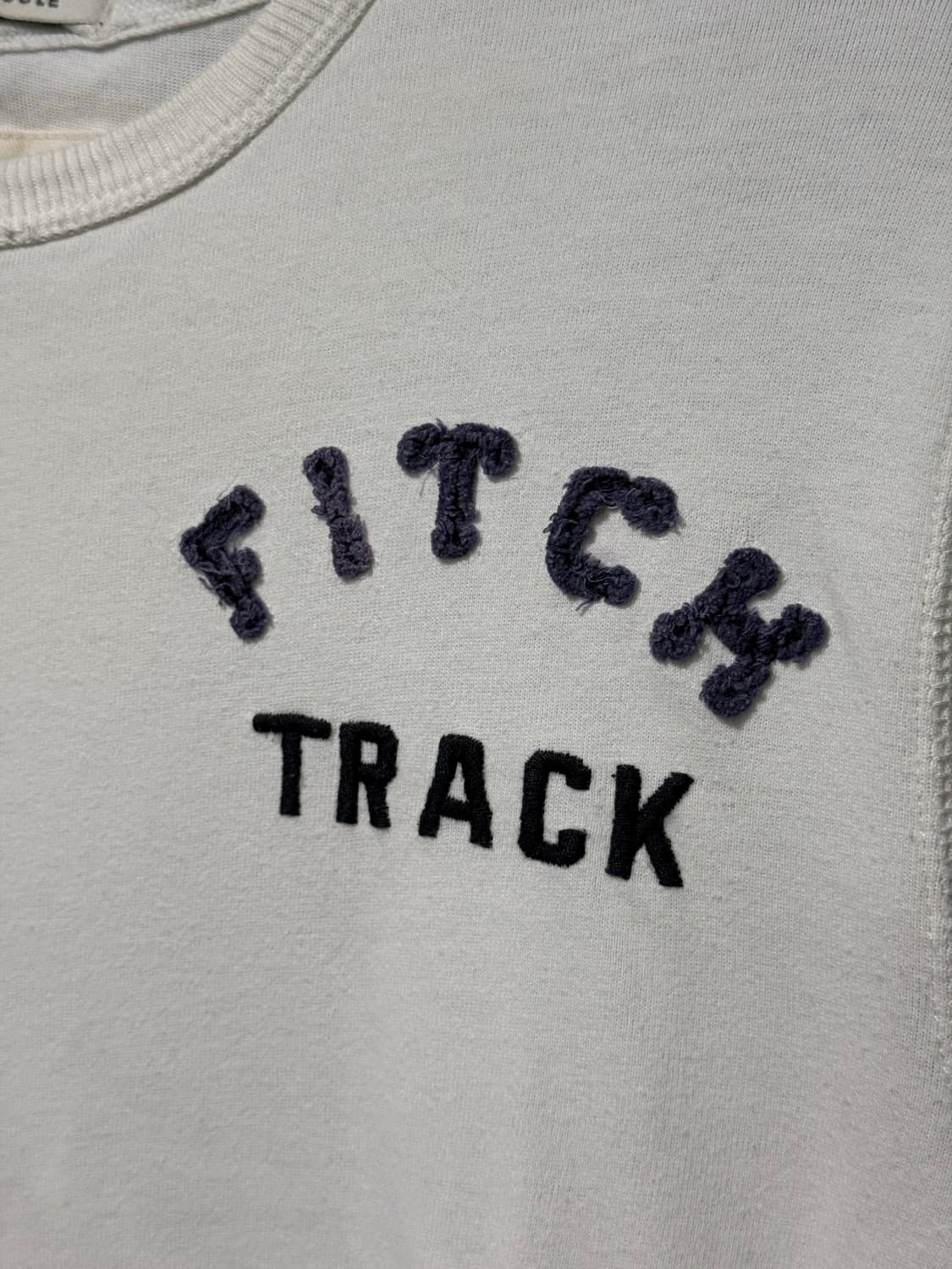 아베크롬비 피치 화이트 흰색 긴팔 롱슬리브리스 티셔츠 M 95 패치 로고 상품이미지4