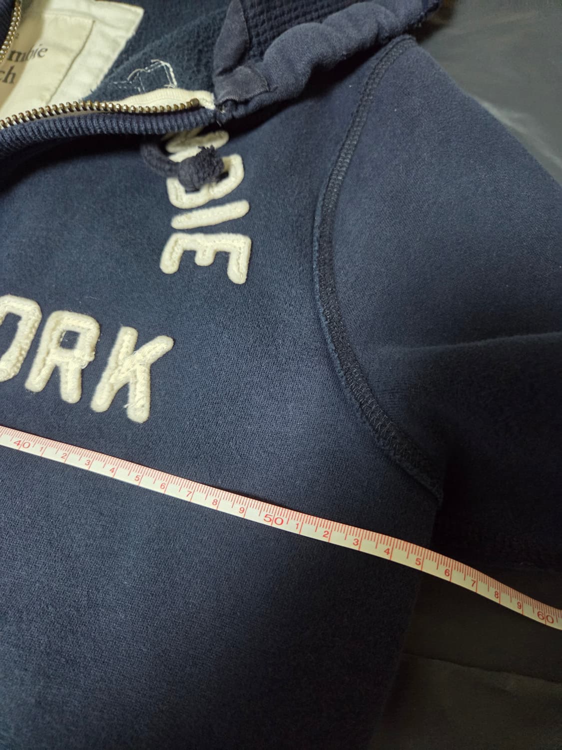 아베크롬비 원형로고 네이비후드집업 상품이미지5