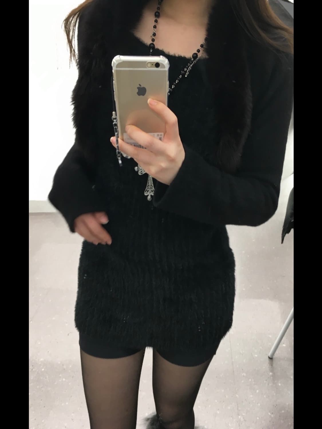 angora black trim bolero 상품이미지5