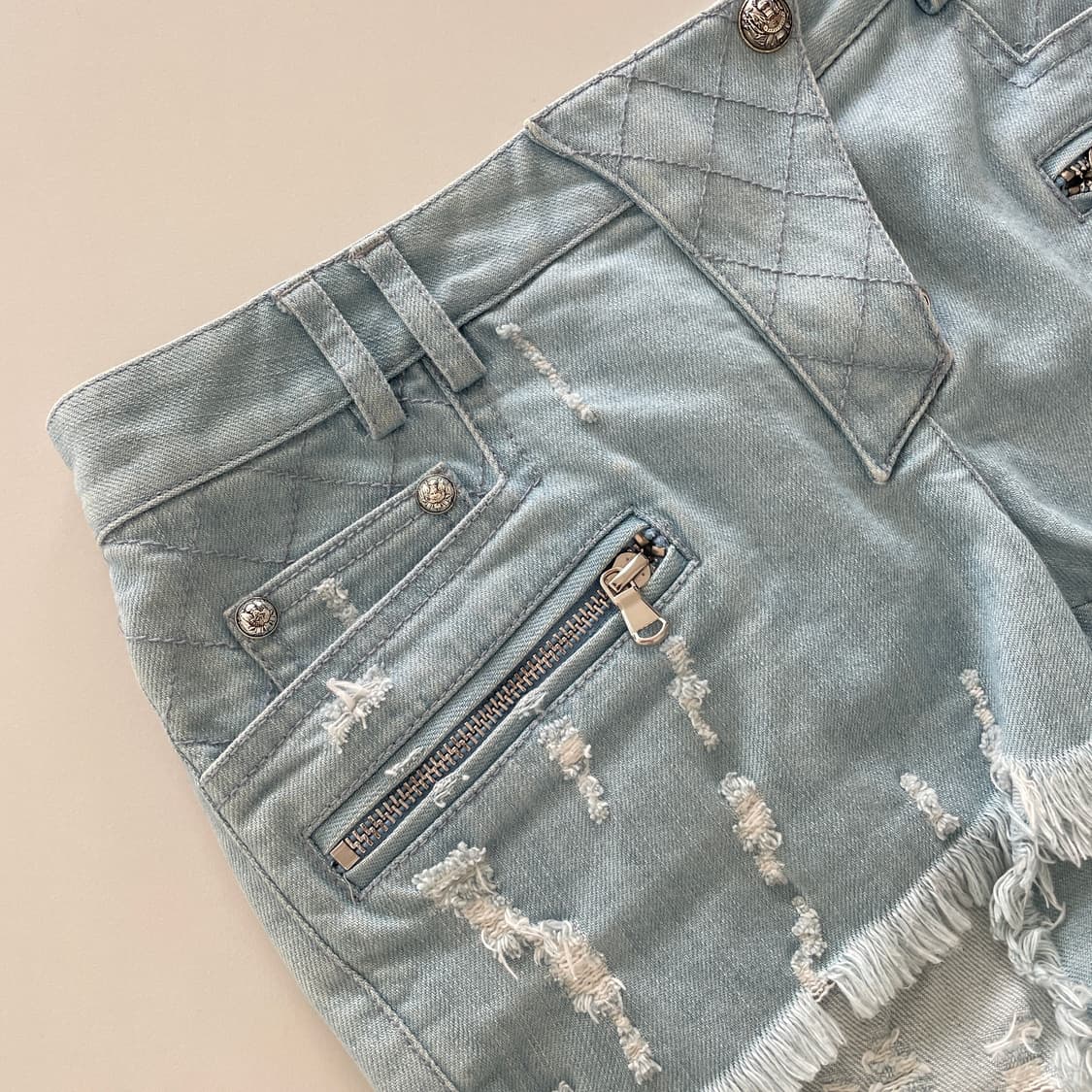 피에르발망 디스트로이드 데님 숏팬츠 상품이미지2