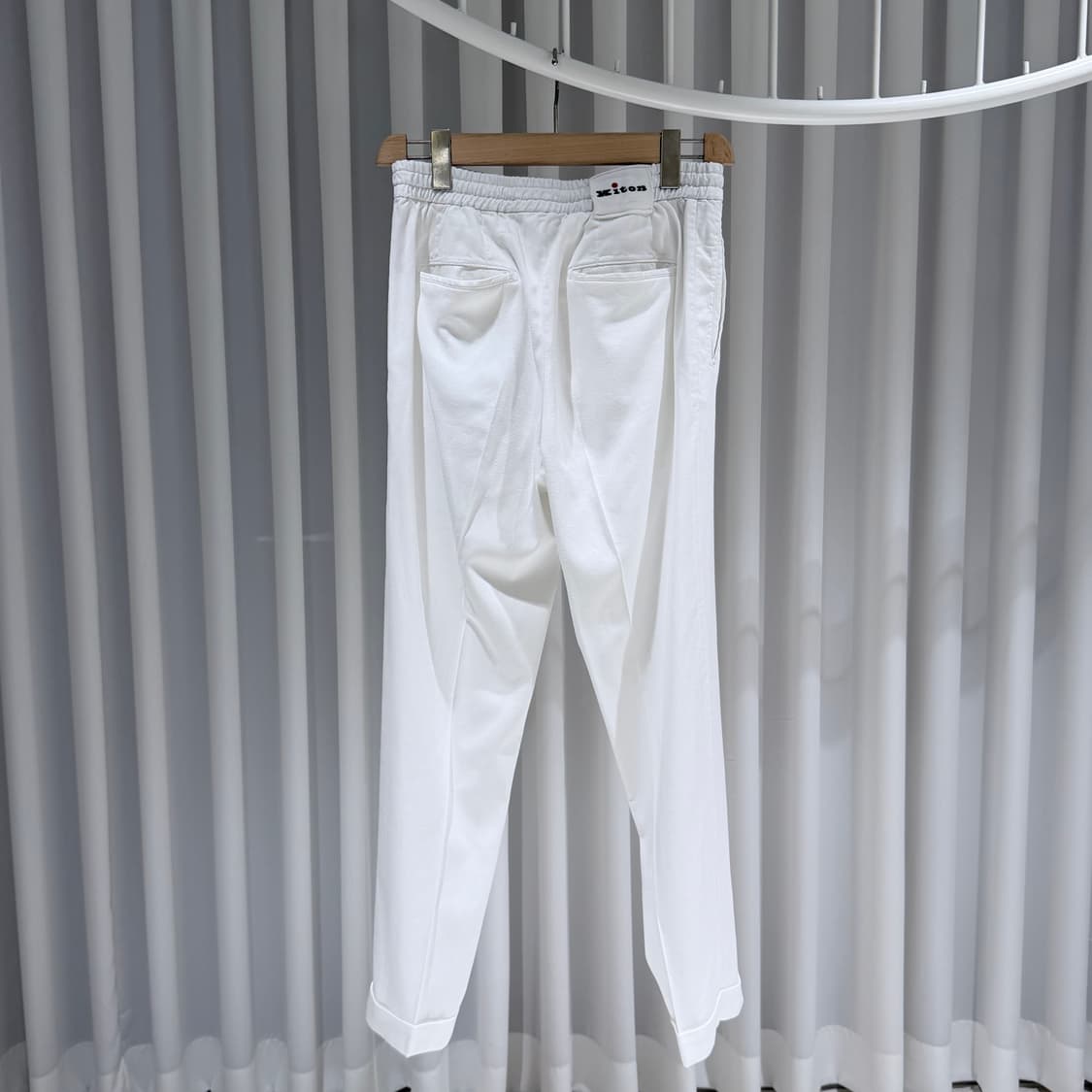 (A+/32) / 키톤 드로스트링 울 코튼 린넨 트레이닝 팬츠 화이트 상품이미지5