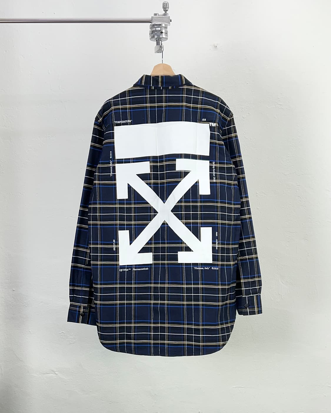 오프화이트 18ss 애로우 블루 플란넬 체크 셔츠 상품이미지1