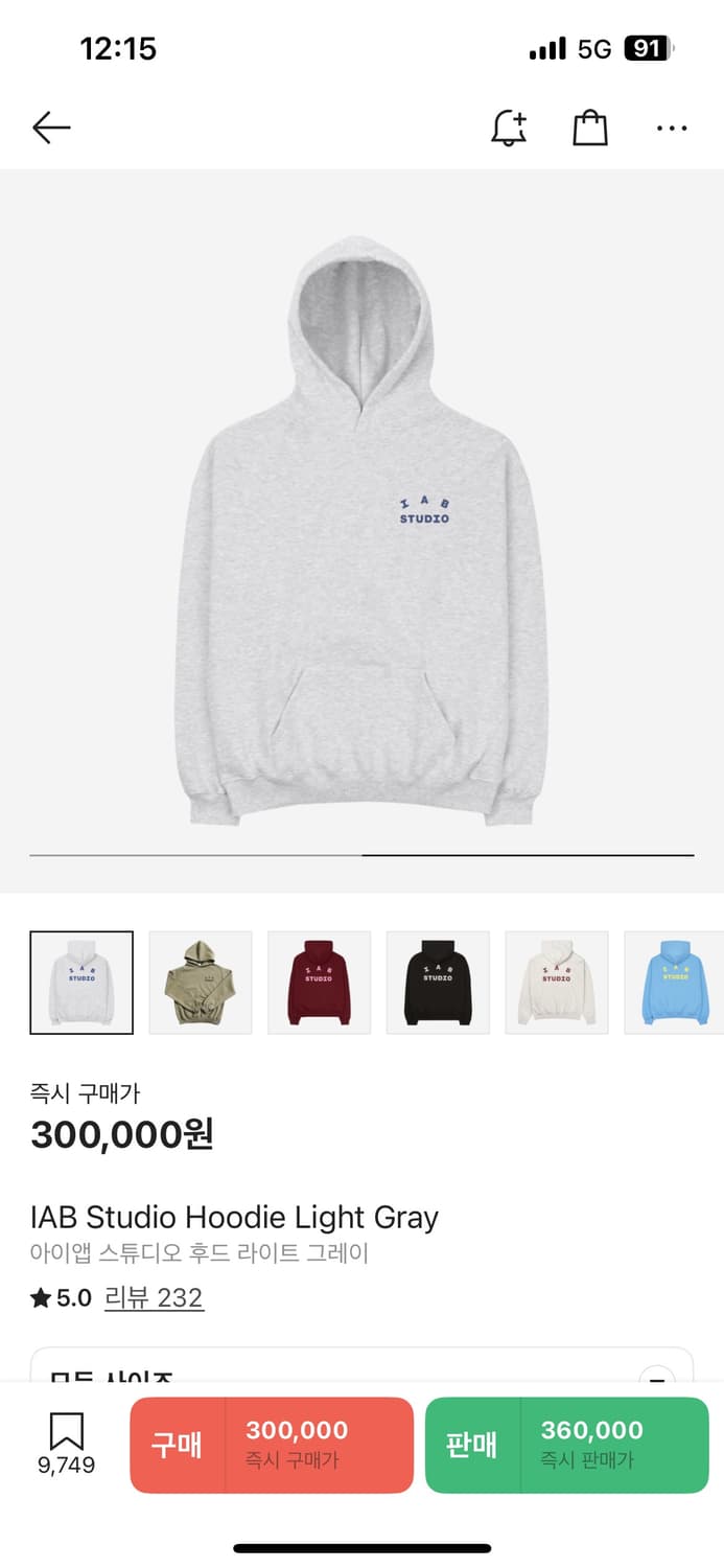 아이앱스튜디오 라이트그레이 XL 상품이미지1