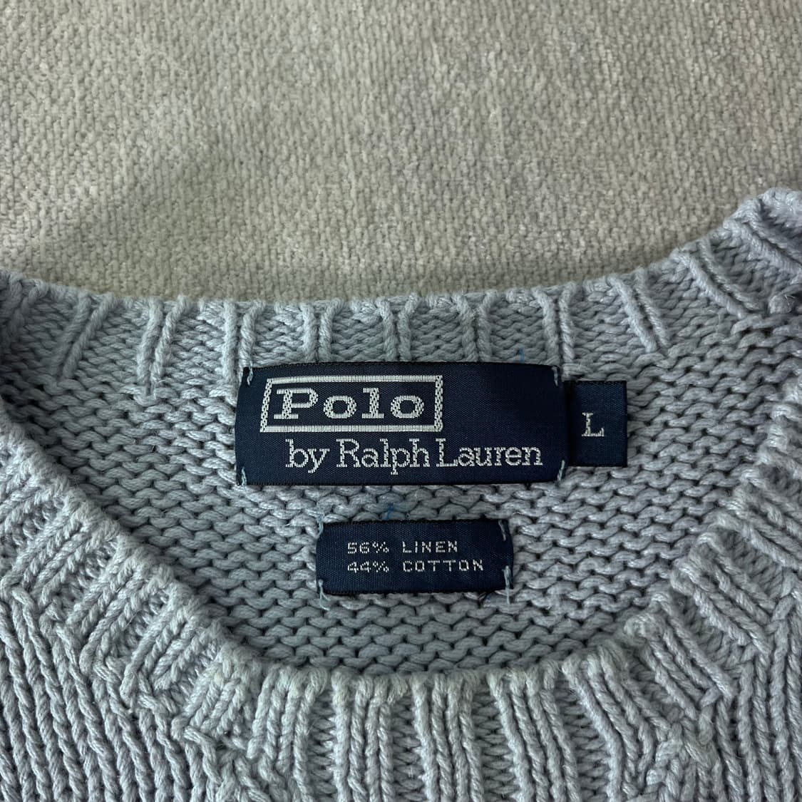 100 폴로랄프로렌 스카이블루 린넨 코튼 니트 상품이미지4