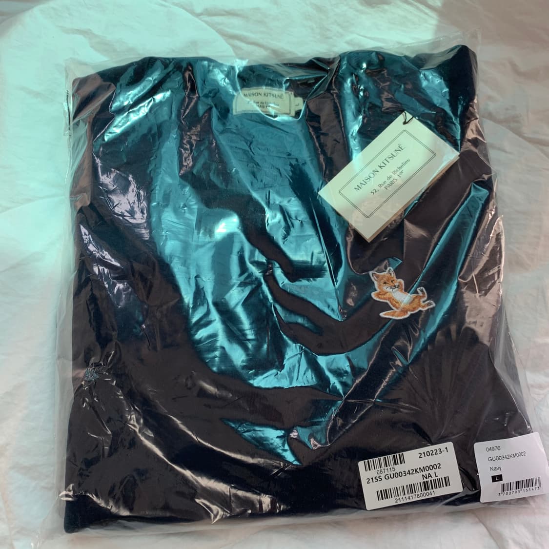 21SS 메종키츠네 칠랙스 폭스 헤드 맨투맨 네이비 상품이미지1