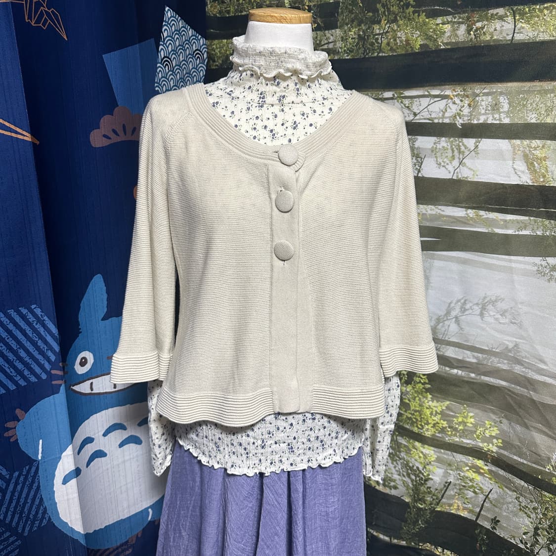 빈티지 모리걸 바선생핏 레이어드 가디건 상품이미지1