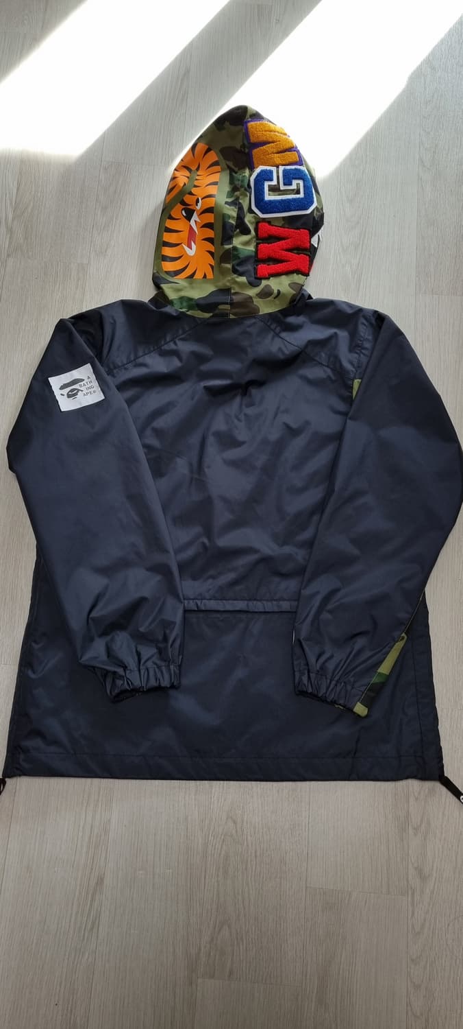 베이프 카모 패턴 샤크 후드 아노락 바람막이 M 상품이미지3