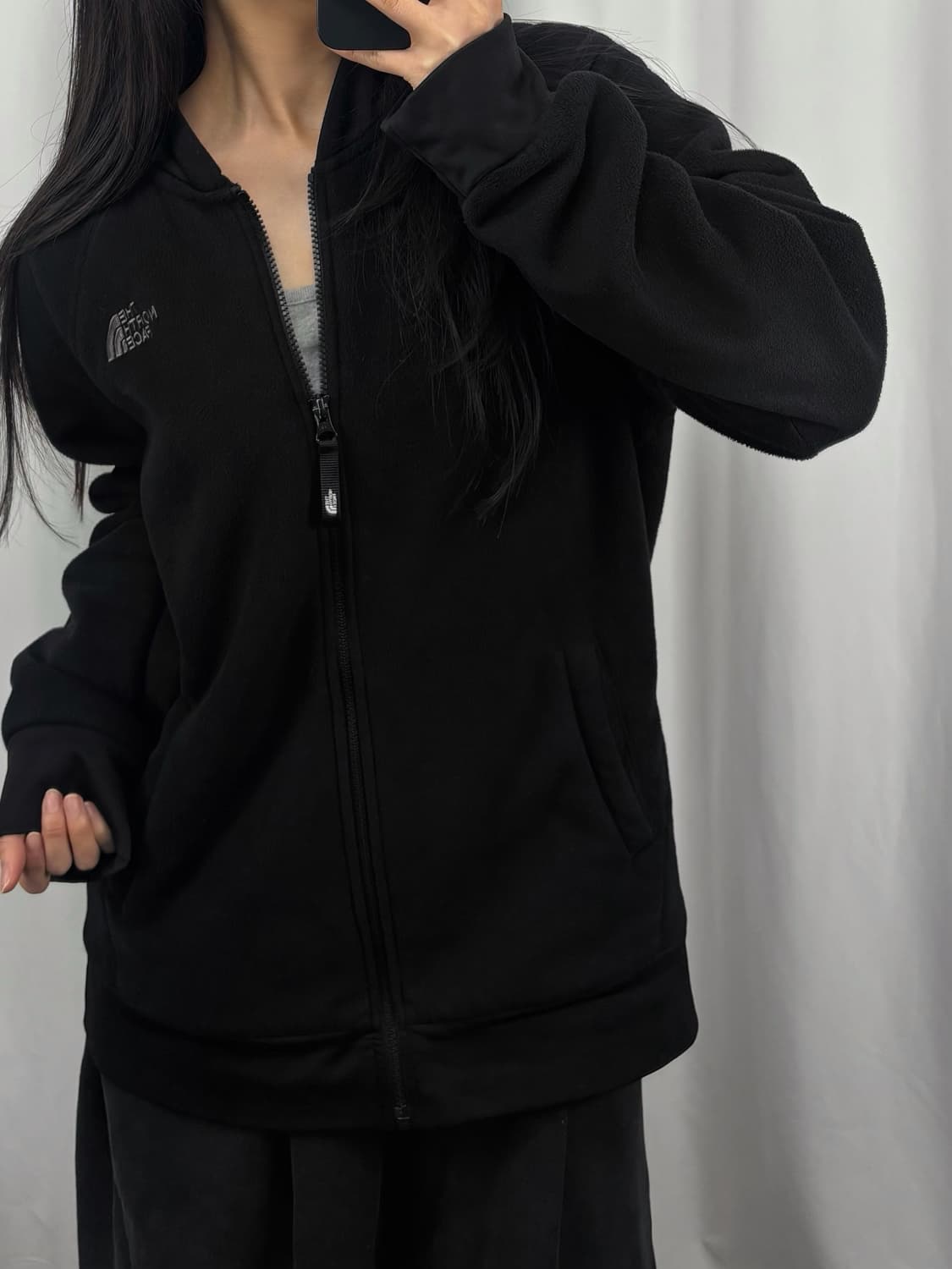 노스페이스 블랙 플리스 자켓 상품이미지2