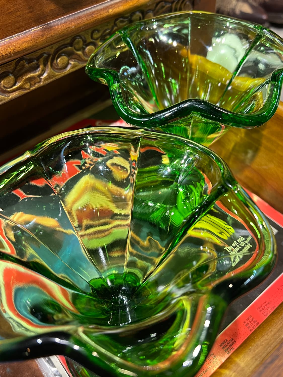 70-80s Korea Parfait Glass OliveGreen 상품이미지9