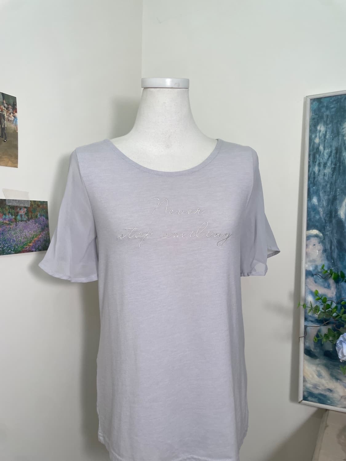 CECIL MCBEE bluegray lettering slit slee 상품이미지5