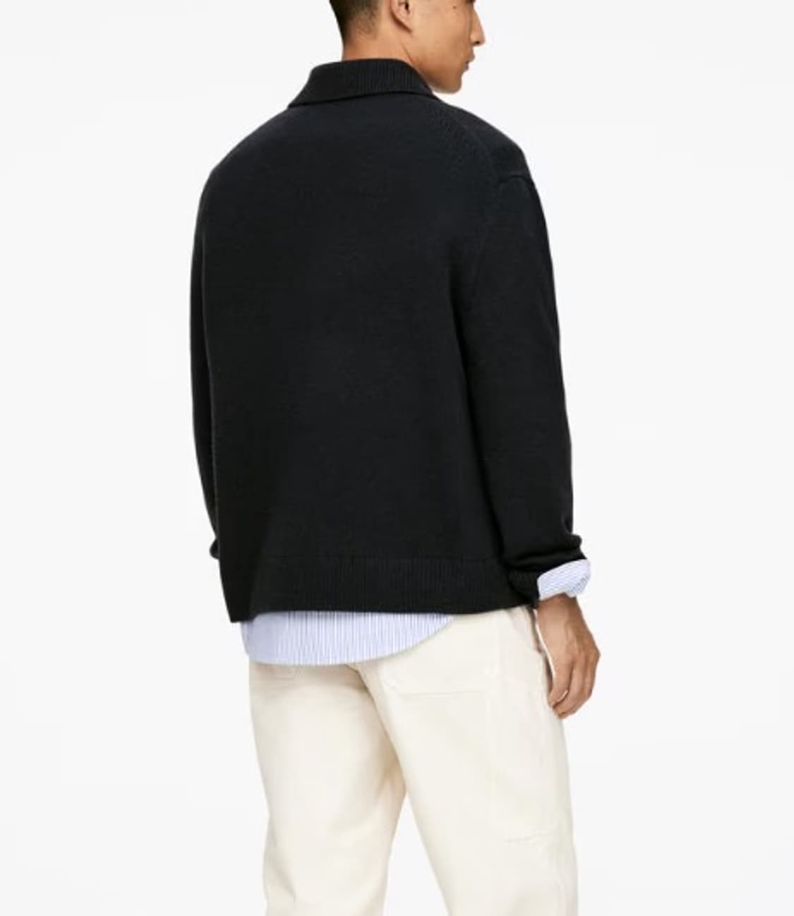 ARKET 아르켓 울 지퍼 폴로 셔츠 네이비 / L 상품이미지5