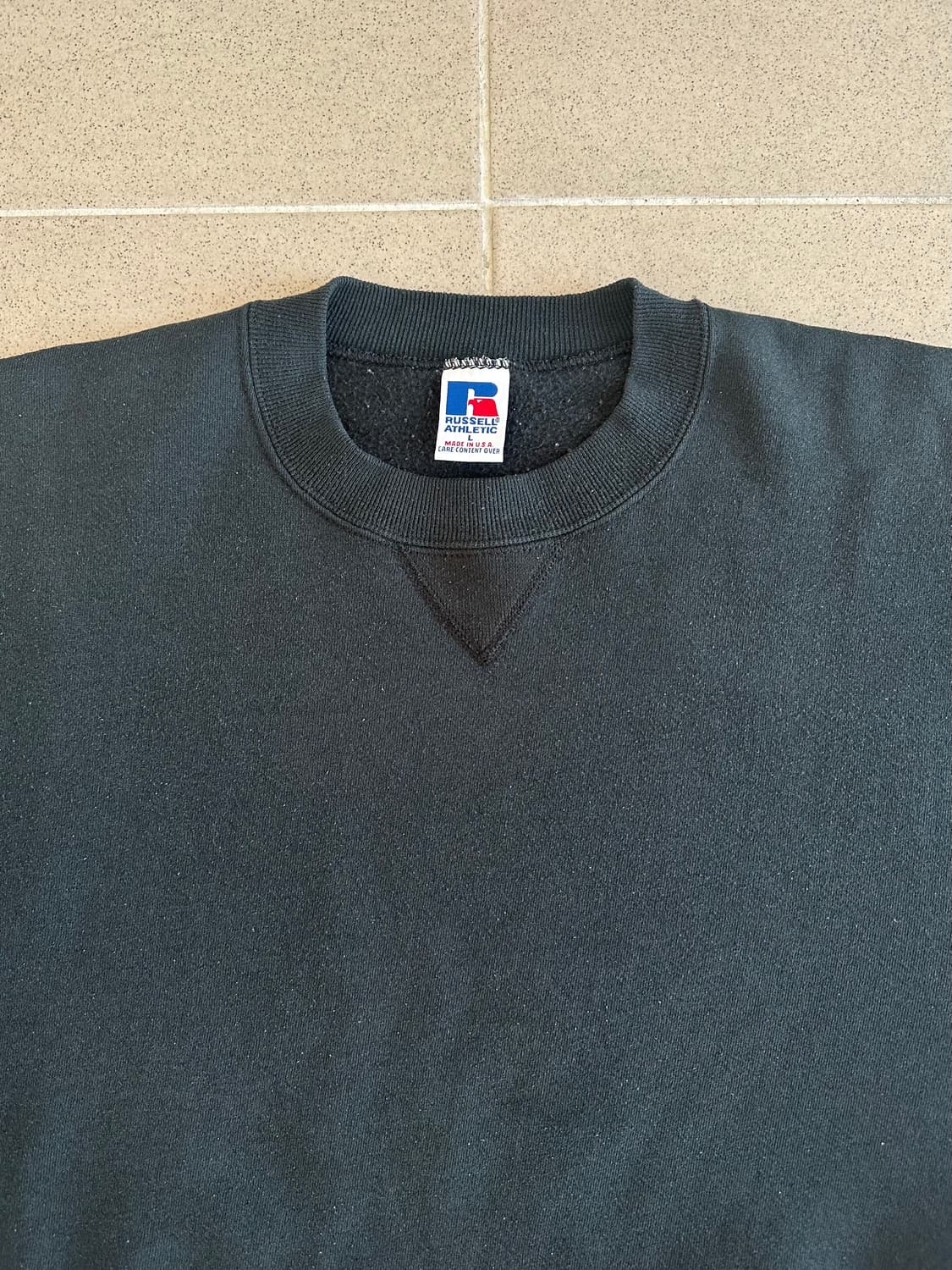 90s 빈티지 러셀 스웻셔츠 블랙 L USA 상품이미지4