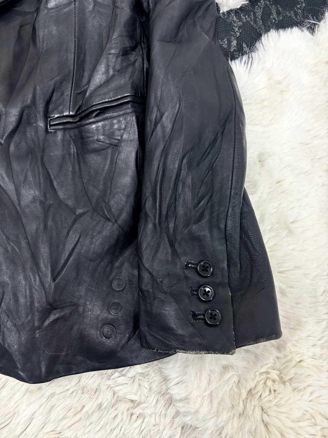 [WOOD DOWN]Chic Black Leather blazer 상품이미지7