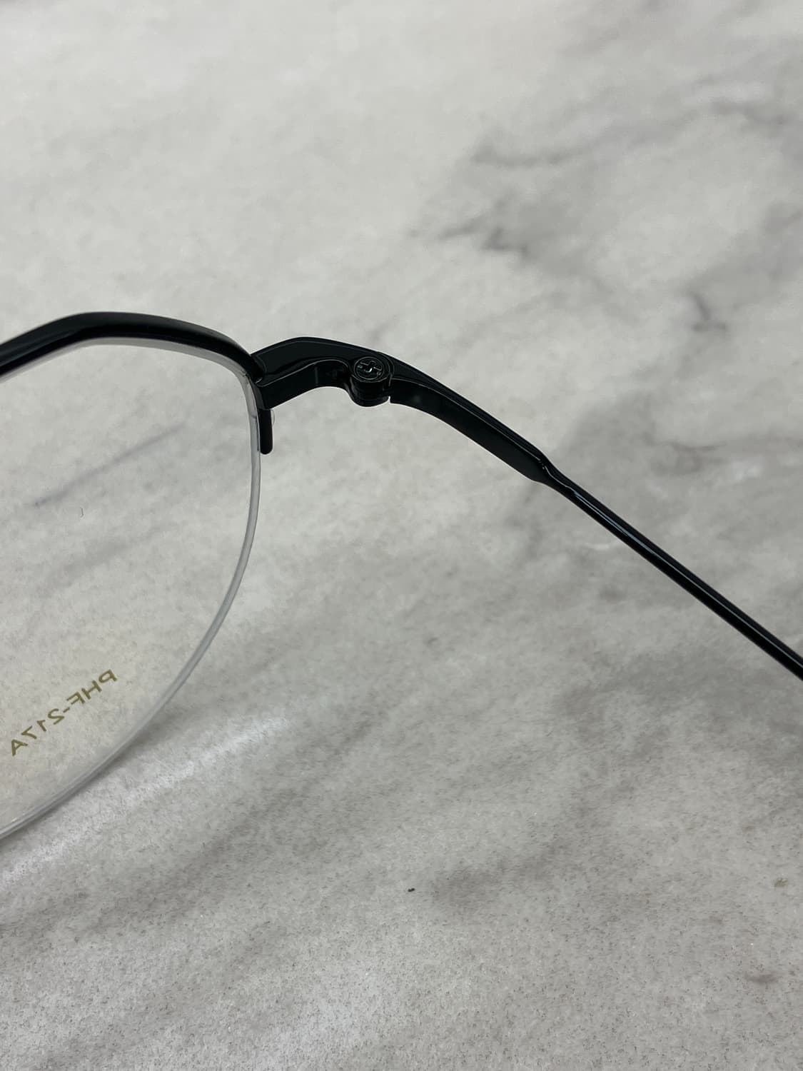 B40 폴 휴먼 Paul hueman 블랙 라운드 반무테 안경 상품이미지3