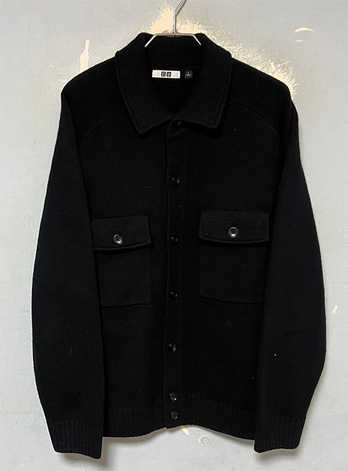 유니클로 남자 카라넥 울 가디건 추동 투포켓 L 100 상품이미지1