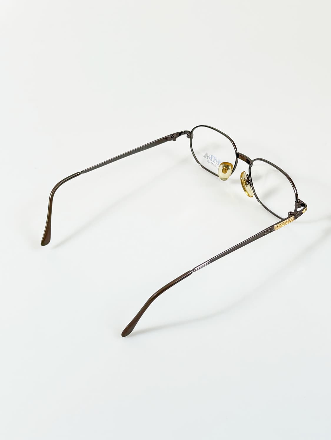 90s ULTRA 건메탈 골드 티타늄 슬림스퀘어 빈티지 안경 상품이미지5