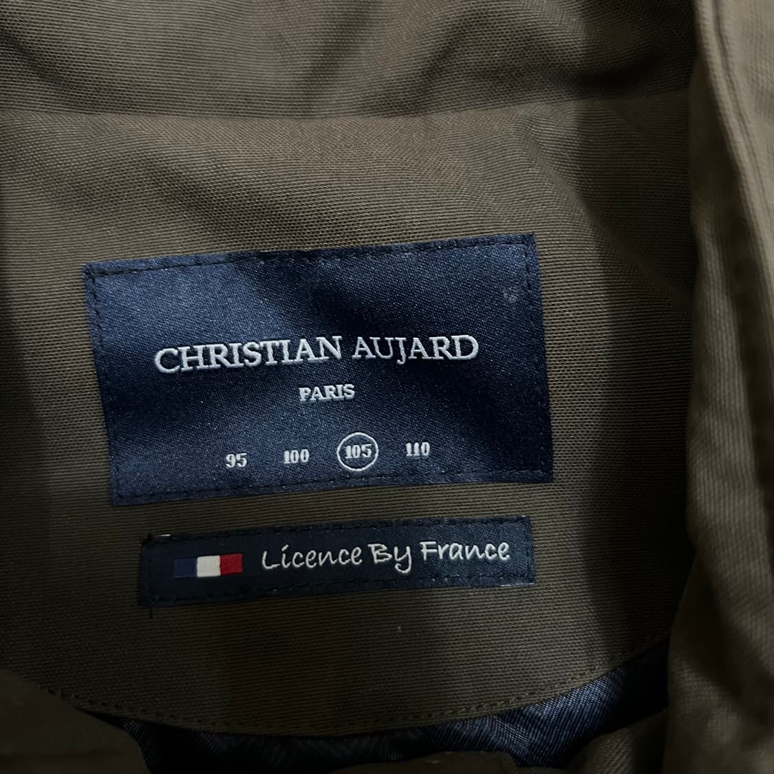 크리스찬 오자르 헤링본 배색 스탠드넥 큉팅자켓 [카키] XL/105 상품이미지4