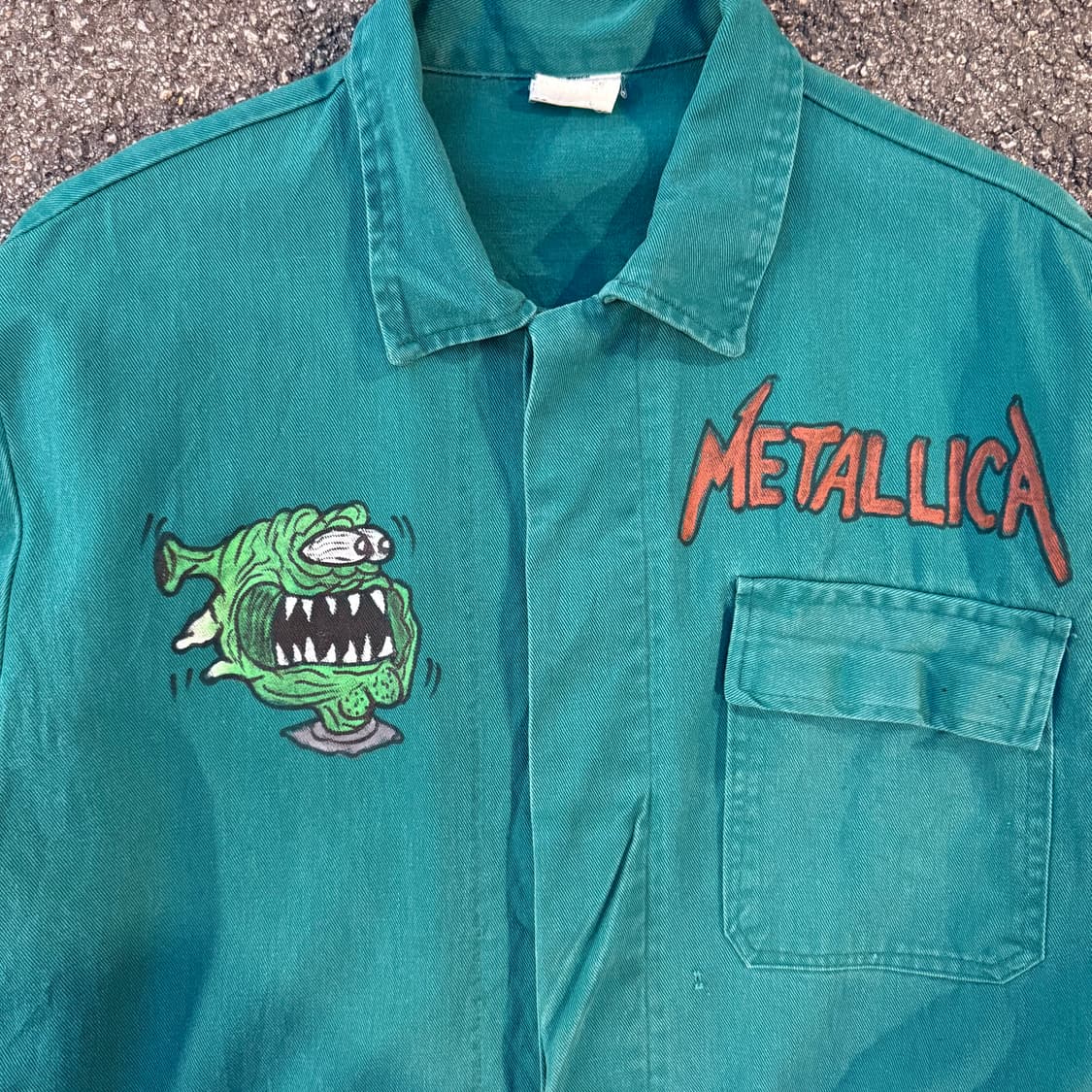 빈티지 메탈리카 프랜치 워크 자켓 민트 상품이미지2