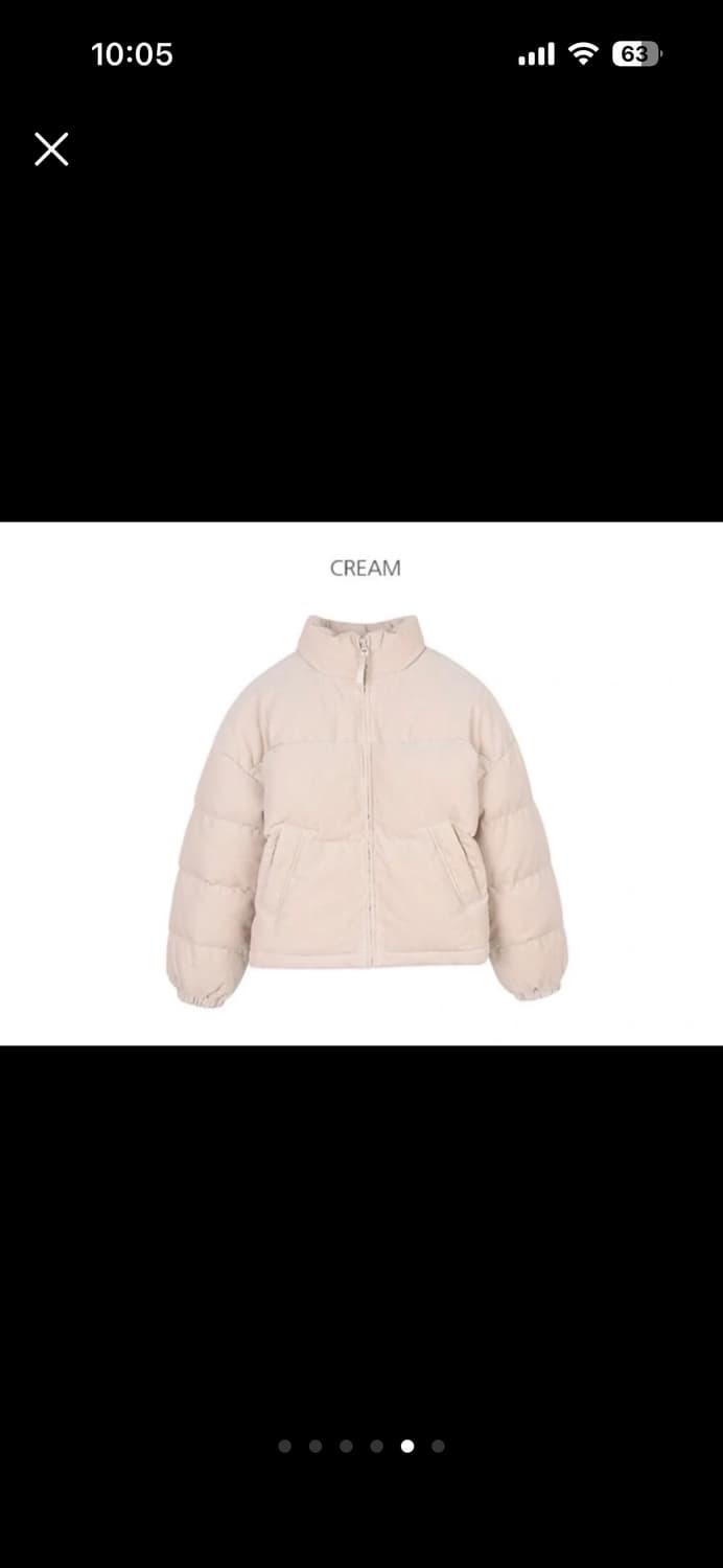 후아유 유니 코듀로이 숏푸퍼 크림 S 상품이미지5